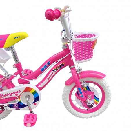 Bicicletta UNICORNO BKT taglia 12 bici per bambina età 2 - 5 anni con rotelle