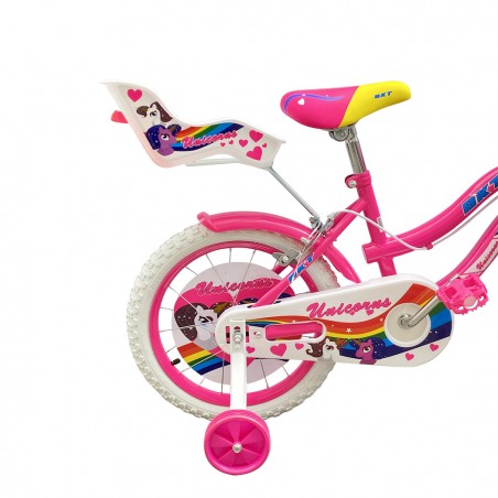 Bicicletta UNICORNO BKT taglia 14 bici per bambina età 4 - 6 anni con rotelle