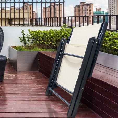 2pz Sdraio Relax Sedia Regolabile Tessuto Textilene per Esterno Arredo Giardino