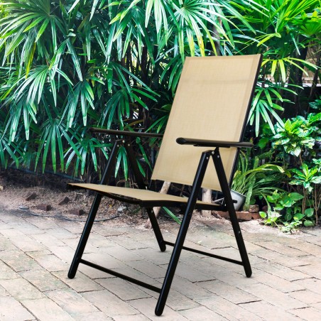 2pz Sdraio Relax Sedia Regolabile Tessuto Textilene per Esterno Arredo Giardino