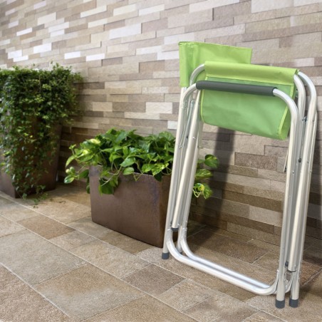 Sedia regista in alluminio FUBUCA pieghevole tessuto Textilene 48x57x80cm VERDE