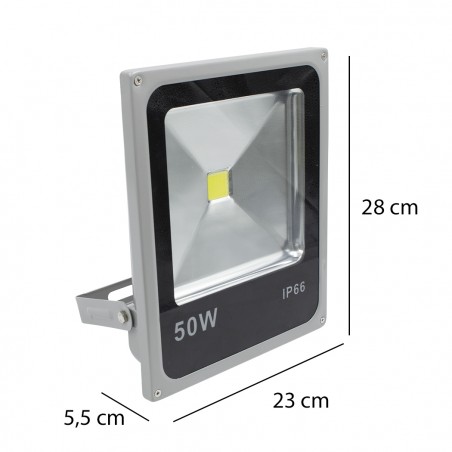 Faro led slim 50w luce fredda con staffa a 120° di angolazione e protezione IP66