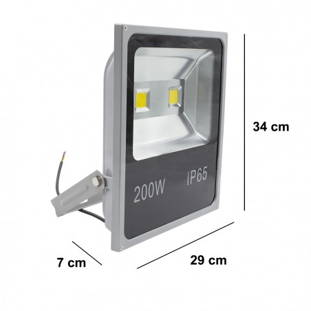 Faro LED 200W Luce Calda per Esterno Impermeabile IP65 con Staffa di Supporto