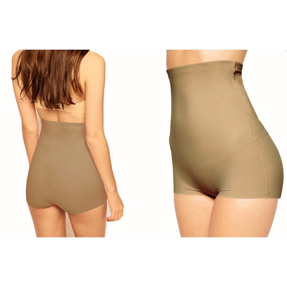Image of Pantaloncino guaina contenitiva vita alta snellente modellante push up Beige M/L052
