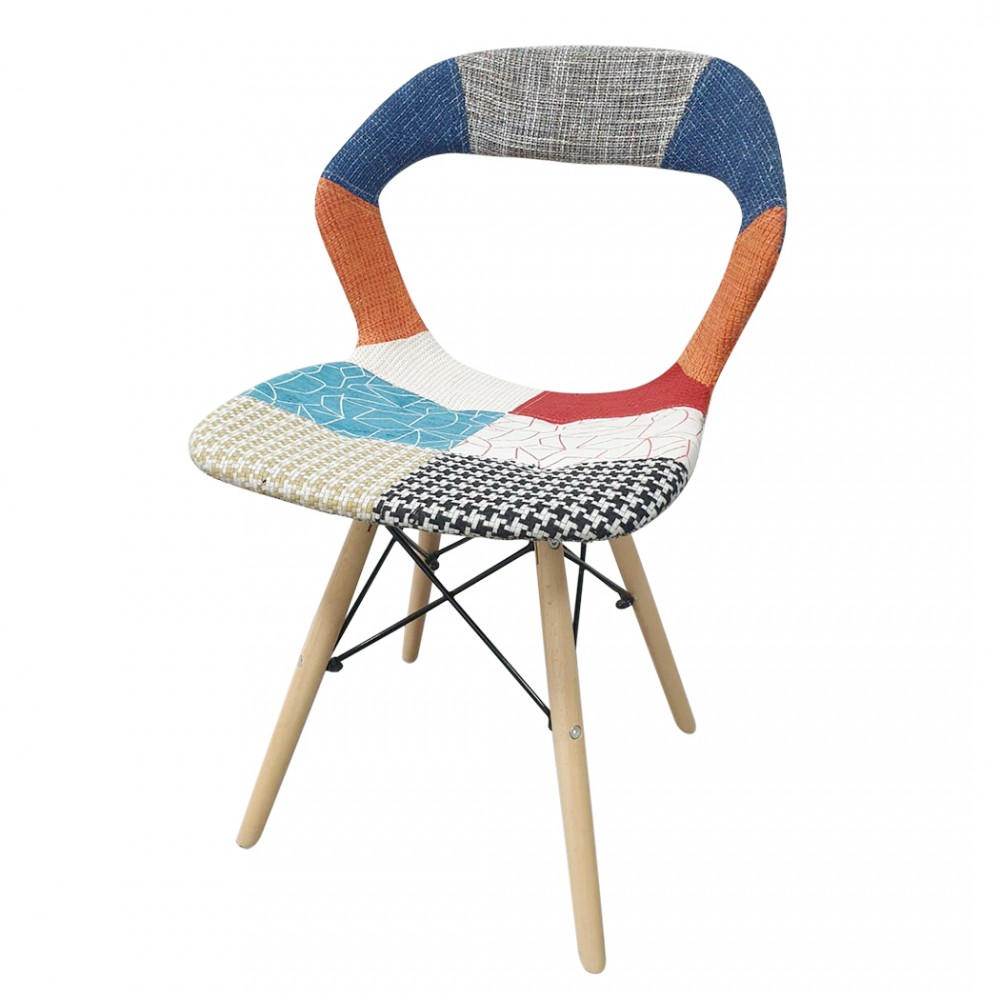 Sedia PARIGI in Patchwork Gambe in Legno Faggio...