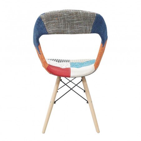 Sedia PARIGI in Patchwork Gambe in Legno Faggio Struttura Metallo Morbida Seduta