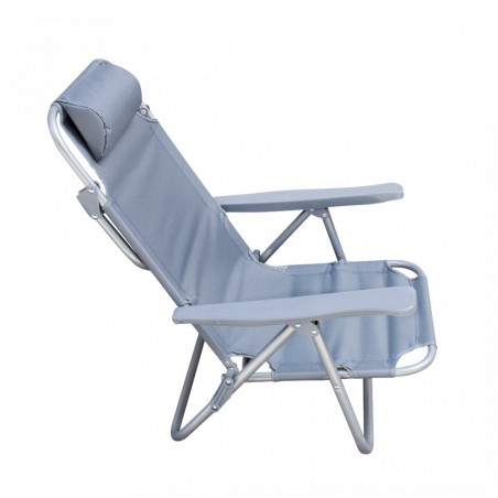 Set 2 pz Spiaggina Mare Sdraio Reclinabile Spiaggia Struttura Ferro con Cuscino