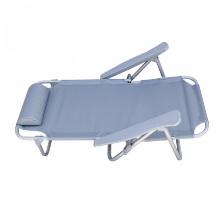 Set 2 pz Spiaggina Mare Sdraio Reclinabile Spiaggia Struttura Ferro con Cuscino