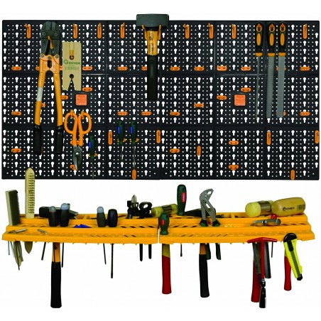 Mensola Portautensili 332 Kit Pannelli Modulari per Attrezzi 50 Ganci Plastica