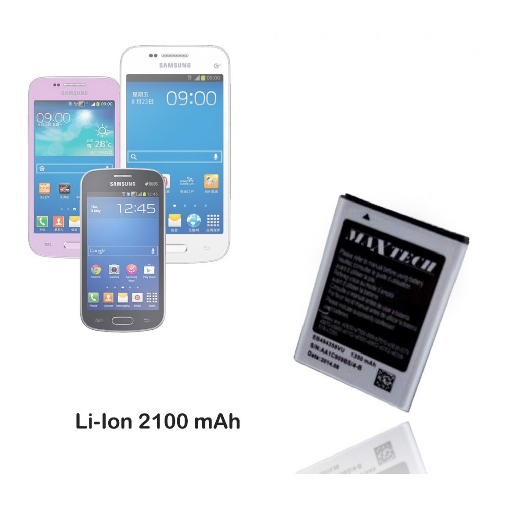 Batteria compatibile Samsung Galaxy trend 3 i8260 e successivi MaxTech Li-ion battery 2100mAh T017