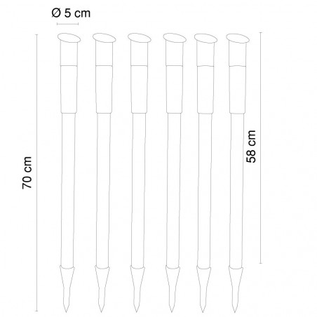 Lampada LED Segnapasso H70 da 1W Luce Energia Solare Illuminazione da Giardino