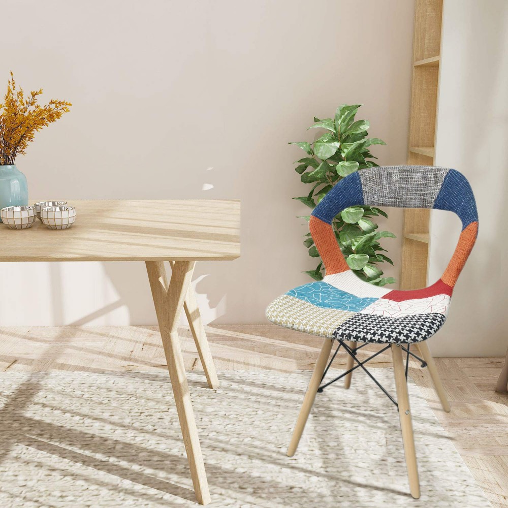 Set 2 pz Sedia PARIGI Patchwork Gambe Legno...