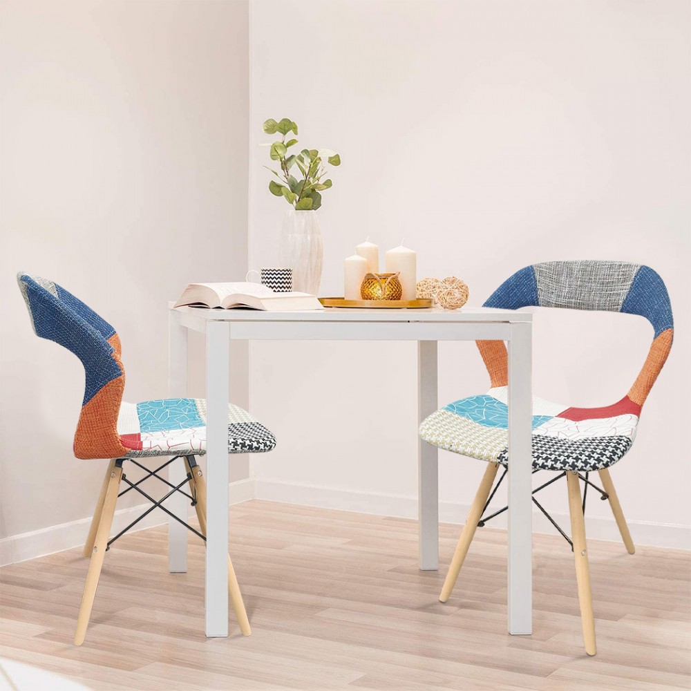 Set 2 pz Sedia PARIGI Patchwork Gambe Legno...