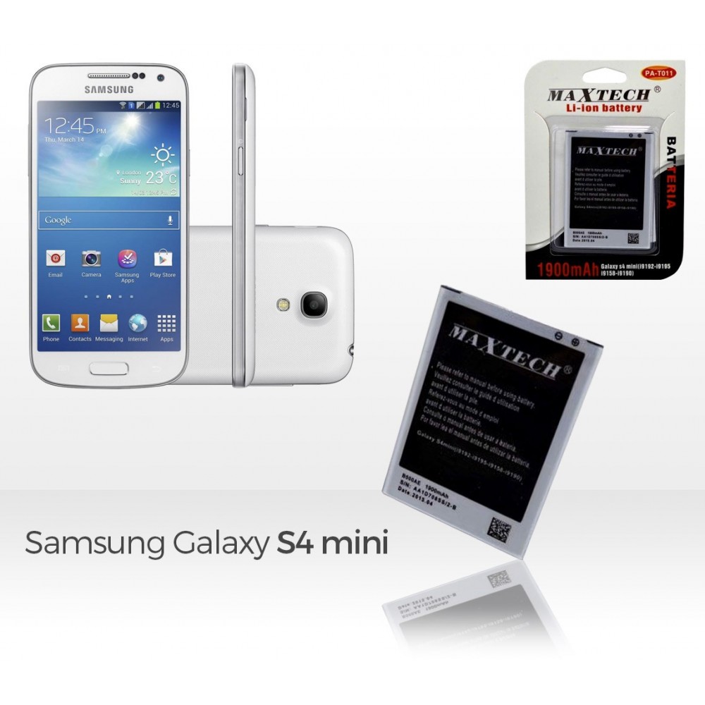Batteria compatibile Samsung Galaxy s4 Mini i9192 e successivi MaxTech Li-ion battery 1900mAh T01