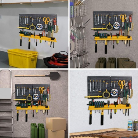 Mensola Portautensili 332 Kit Pannelli Modulari per Attrezzi 50 Ganci Plastica