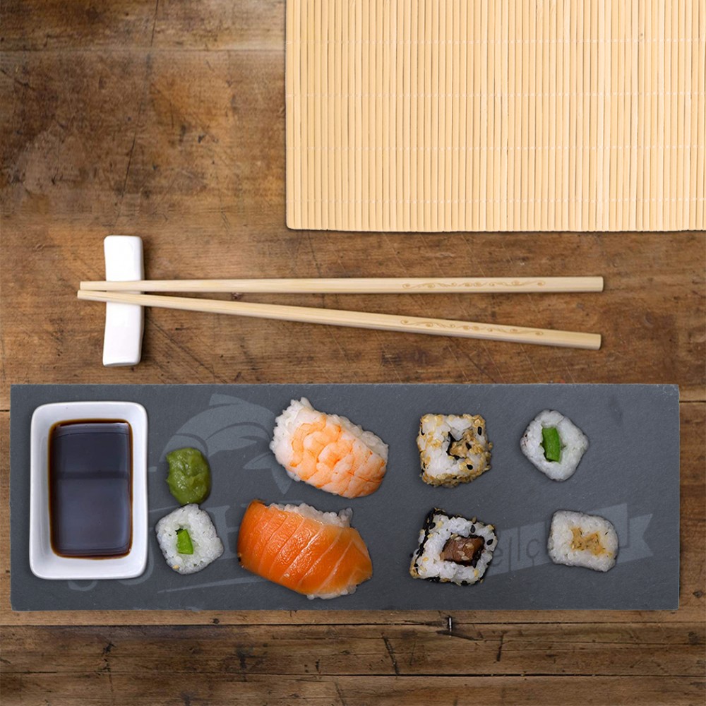 Set Sushi 2 Persone Kit 10pz Stuoia Bamboo...