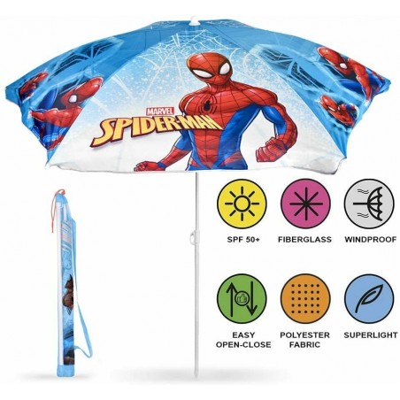 Ombrellone Spiderman per Bambini da Spiaggia 503936 Parasole Custodia e Staffa