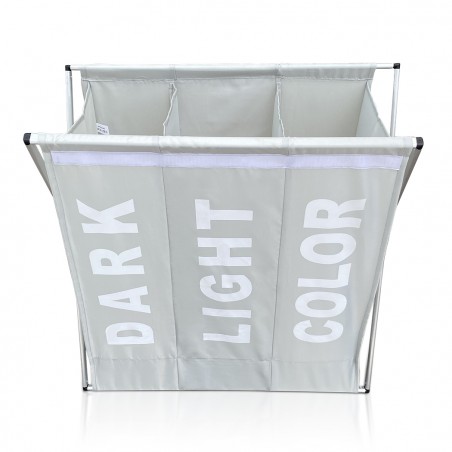 Cesto Portabiancheria 3 Scomparti 43883 Divisione dei Capi Chiari Scuri Colorati