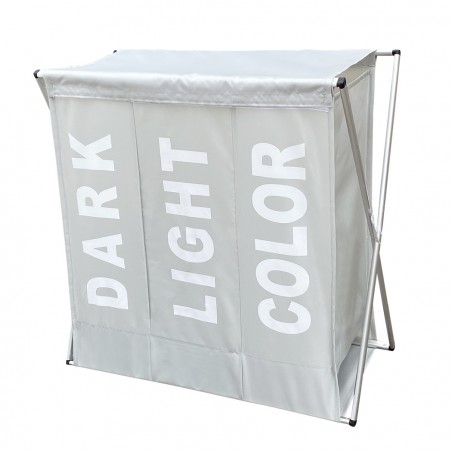 Cesto Portabiancheria 3 Scomparti 43883 Divisione dei Capi Chiari Scuri Colorati