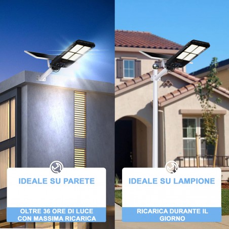 Lampione led a pannello solare 294001 sensore di movimento 400W protezione IP65