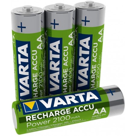 Pack 4 pz Batteria Varta Pile Ricaricabili AA Stilo 2100 mAh Ready To Use