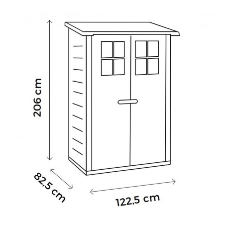Casetta per Giardino PVC Garden Cottage Tuscany ripostiglio 2 Porte 1.32m² Beige