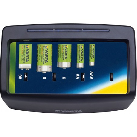 Caricabatterie Varta Universale Indicatore di Ricarica LED Pile AA AAA C D 9V