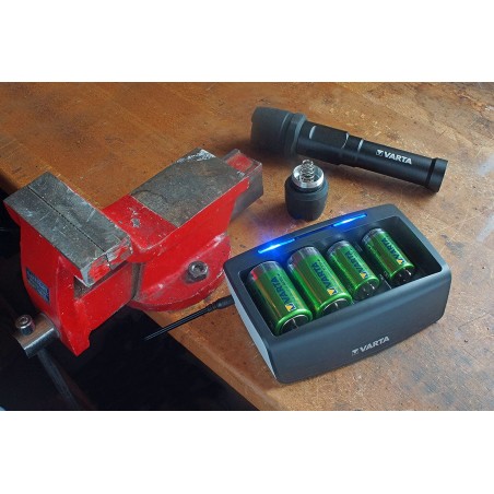 Caricabatterie Varta Universale Indicatore di Ricarica LED Pile AA AAA C D 9V