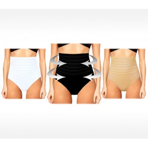 Slip a vita alta con panciera guaina contenitiva addominale integrata in cotone elasticizzato vari colori e taglie