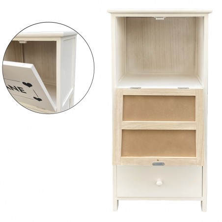 Mobiletto portapane in legno 90x40x29 con 3 cassetti e contenitore pane