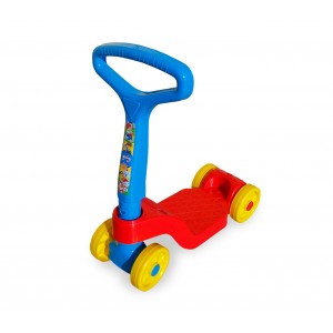 Image of Monopattino a spinta 4 ruote per bambini 48 x 55 cm portata max 20 kg con manico reclinabile 114657 8013817391034