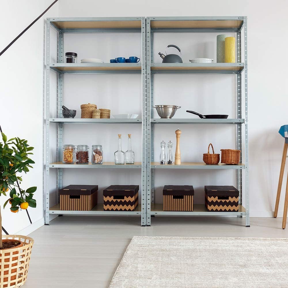 Scaffale 5 Ripiani in Metallo Ripiani MDF...