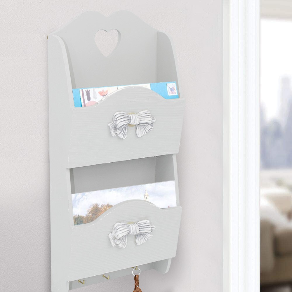 Portalettere da parete in legno 2 posti 437544...