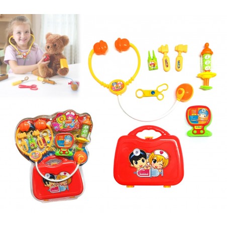 Playset del dottore MINI DOCTOR con valigetta e tanti accessori per curare giocattoli o persone proprio come dei veri dottori Playset del dottore MINI DOCTOR con valigetta e tanti accessori per curare giocattoli o persone proprio come dei veri dottori