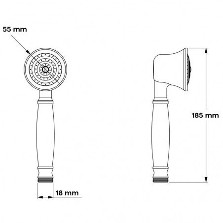 Soffione per doccia in ottone cromato LGE377 modello Epoque in stile retrò