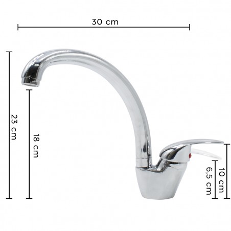 Rubinetto lavello Vancouver N060-5 Cromato Lucido in Acciaio girevole 360°