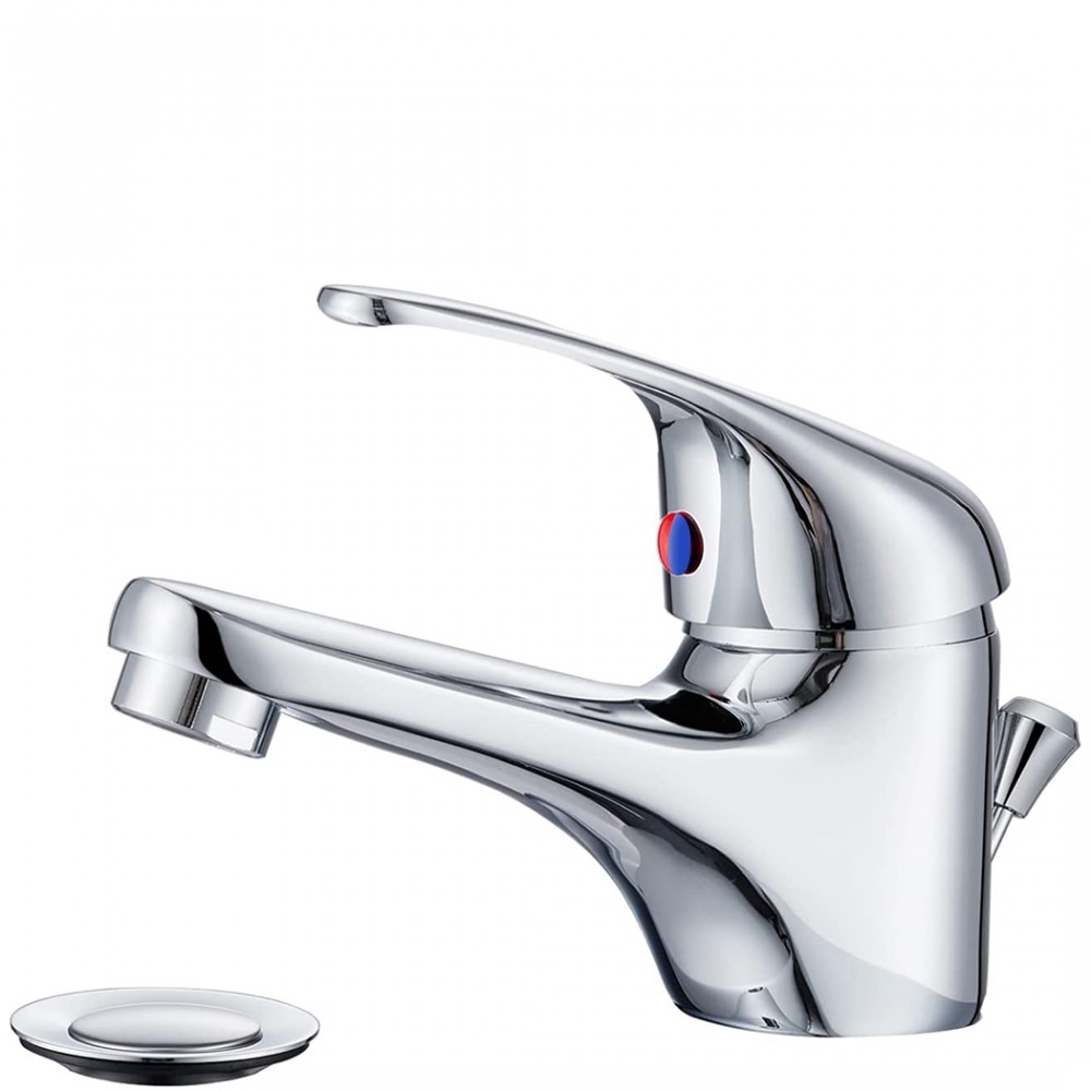 Rubinetto Lavabo in Acciaio Inossidabile Futura 1601 Kit con Scarico Pop-Up