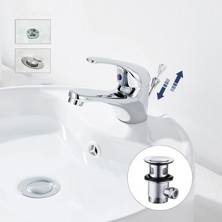 Rubinetto per Lavabo in Acciaio Inossidabile Colombo N026-1 con Scarico Pop Up