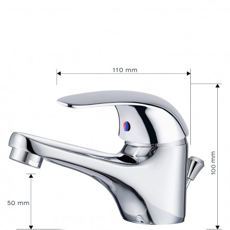 Miscelatore Rubinetto Lavabo Selenia 90043-5 in Acciaio con Tubi Allacciamento