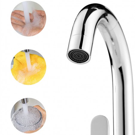 Rubinetto Lavabo Miscelatore Posillipo POS01 Bocca Alta Girevole 360° Cromato