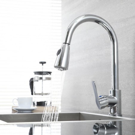 Miscelatore Rubinetto Lavello Montecarlo GR-7544 con Doccetta Estraibile 75cm