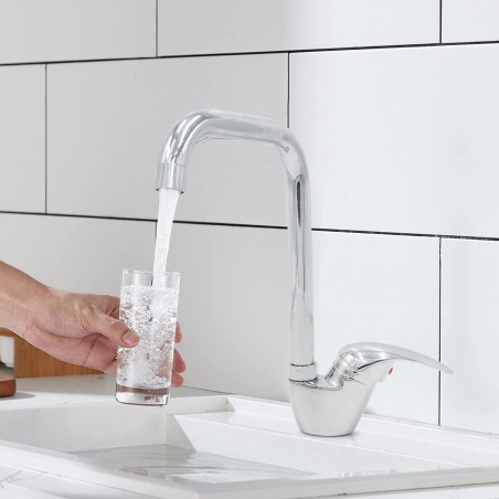 Rubinetto lavello Ottawa 1906 miscelatore cromato girevole a 360° in ottone