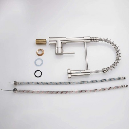 Rubinetto Lavello Doccetta Estraibile a Molla Londra N030-L Collo Girevole 360°