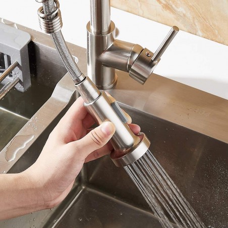 Rubinetto Lavello Doccetta Estraibile a Molla Londra N030-L Collo Girevole 360°