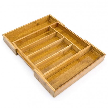 Portaposate da Cassetto in bambù Allungabile 550873 38x41x5 cm 7 Scompartimenti