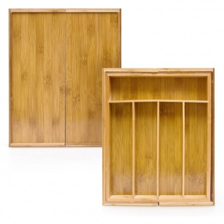 Portaposate da Cassetto in bambù Allungabile 550873 38x41x5 cm 7 Scompartimenti