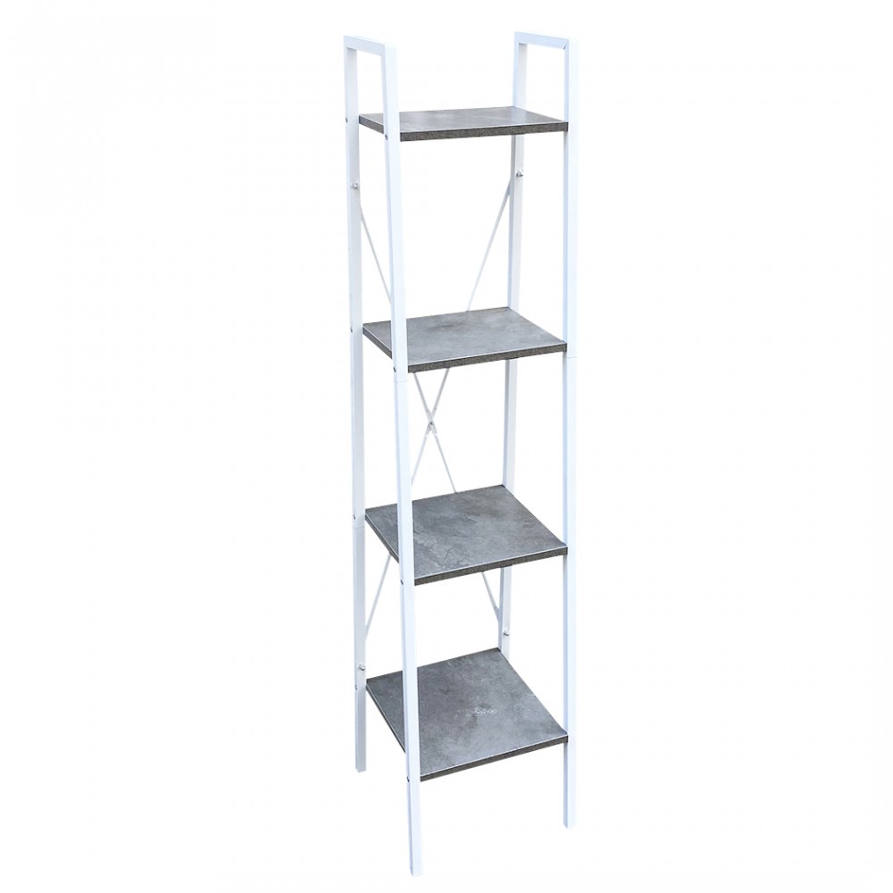 Libreria Scaffale per Libri 4 Ripiani 444113 a Colonna in Metallo 148Hx38x34cm