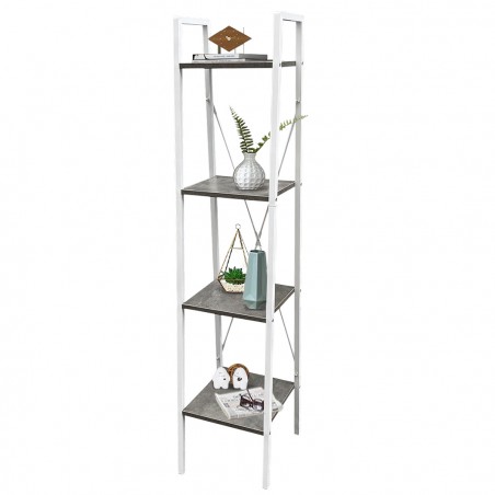 Libreria Scaffale per Libri 4 Ripiani 444113 a Colonna in Metallo 148Hx38x34cm