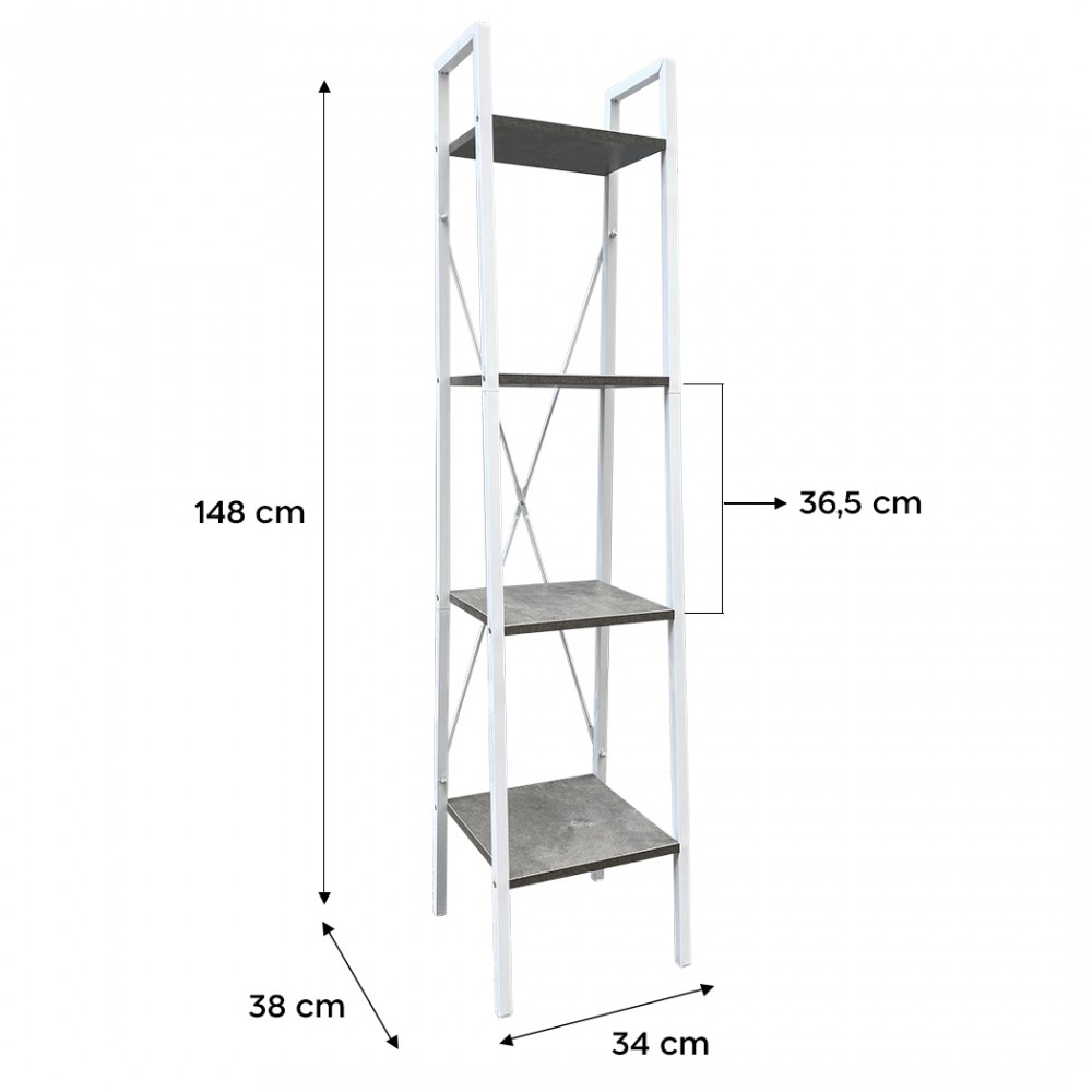 Libreria Scaffale per Libri 4 Ripiani 444113 a...
