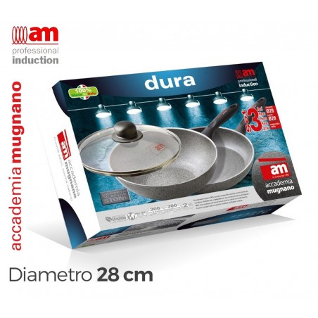 Set padella e saltapasta antiaderente in pietra a induzione 28 cm Accademia Mugnano Linea DURA Set padella e saltapasta antiaderente in pietra a induzione 28 cm Accademia Mugnano Linea DURA